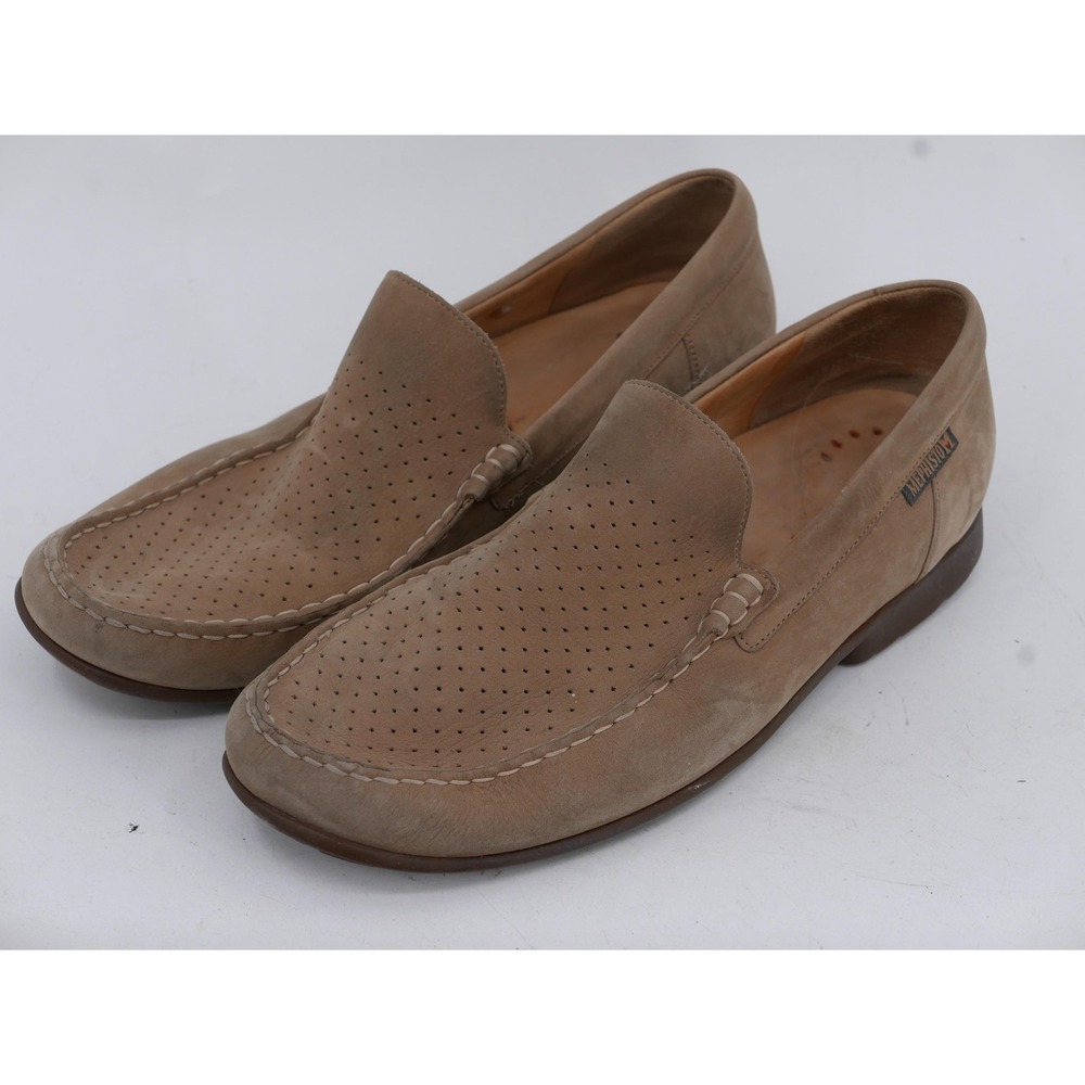 Mephisto Loafers Beige Nubuck Perforated Slip On Comfort Men's Size 13 Shoes